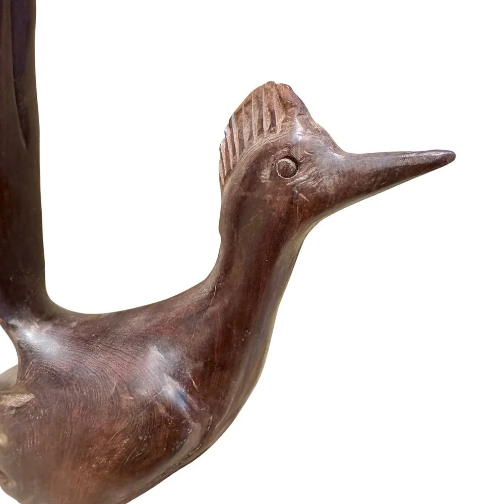 Hand Carved Wooden Roadrunner Bird Figurine Folk Art 8.5"‎ Mexico Style - Picture 5 of 12